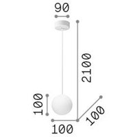 Ideallux Ideal Lux suspension Mapa, Ø 10 cm, verre opalin, sphère