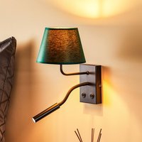 Luminex Applique murale Soho, conique, lampe de lecture, vert/doré