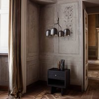 GUBI Howard 4-bulb chandelier Ø 66 cm gunmetal