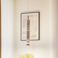 Lucande LED hänglampa Christelle, svart, Ø 8 cm, glas