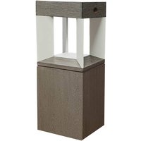 Les Jardins LED-solcell sockellampa Teckalu sensor teak/vit