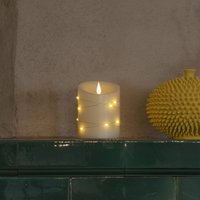 Konstsmide Christmas LED wax candle cream light colour amber height14cm