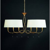 Mantra Iluminación Paola 6fl pendellampa i guld och kräm