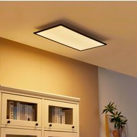 Lindby Panneau LED Lamin, noir, 80 cm, CCT, intensité variable, télécommande