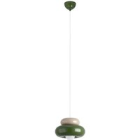 Hængelampe Torchiarolo, grøn/beige, metal, E27