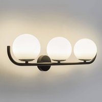 Forlight vägglampa Sfera Triple, svart, glas, bredd 58 cm