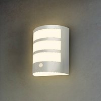 Briloner LED-utomhusvägglampa 3795014, kromfärgad, sensor, IP44