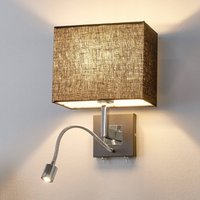 Lucande vägglampa Rebekka, 31 cm, svart, LED-läsarm