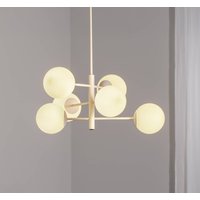 Domiluce Aurora hänglampa, vit, Ø 60 cm, 6 lampor, glas, E14