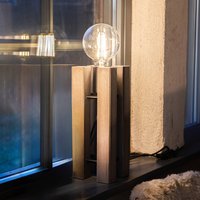 Markslöjd Lampe à poser Lodge, hauteur 36 cm, brun, bois