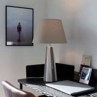 PR Home Leya table lamp, brown/white, height 54 cm, metal/fabric