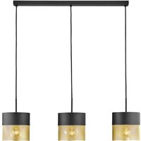 HELL Hänglampa Mesh E27 3 lampor hög, svart/guld