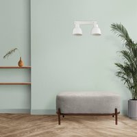 Argon Vägglampa Emoti, beige, 2 lampor, stål, längd 27 cm