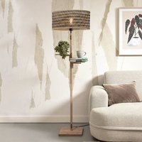 GOOD & MOJO Java floor lamp, shelf, natural/black