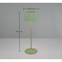 Reality Leuchten Lampe à poser LED rechargeable Suarez, vert, hauteur 39 cm, métal