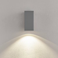 Deko-Light LED-utomhusvägglampa ShoreLine Pro Square, ljusgrå, 830/840