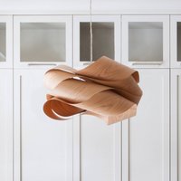 LZF LAMPS LZF hänglampa Link, körsbärsträ/nickelfärgad, Ø 46 cm, trä