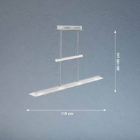 FISCHER & HONSEL LED-hänglampa Tenso, nickel, 115 cm, metall, CCT, dimmer