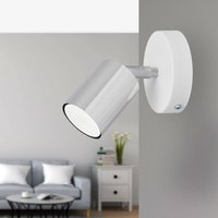 HELAM Tune II wall light, white/chrome, metal, E27, Ø 5.5 cm