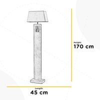 ONLI Miriel floor lamp, height 170 cm, textile, wood