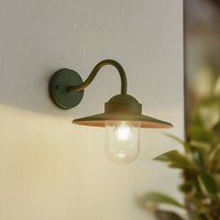 Lindby utomhusvägglampa Bilma, grön, glas, 29 cm hög