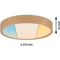 Paulmann Tega LED-taklampa IP44 CCT trä