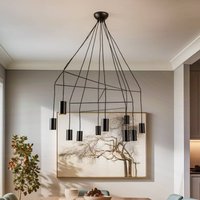 Nowodvorski Lighting Imbria hanging light, 10-bulb, length 126 cm, black