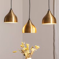 Opviq Hänglampa Tattoo 6214, guldfärgad metall 3 lampor linjär