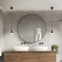 Helestra LED pendant light DUC, black, IP44, Ø 7 cm