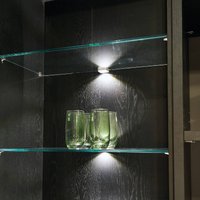 Hera Clip LED en verre, gris, plastique, haut/bas, fiche