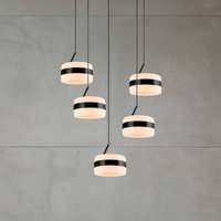 Trio Lighting Suspension LED Dios, noir, Ø 45 cm, CCT, à 5 lampes.