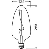 OSRAM LED Vintage 1906, C125, filament, grey, E27, 4 W, 818