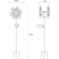 Globo LED solar light 36578S, ground spike, silver/black, metal