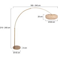 Steinhauer Båglampa Sparkled Light, bronsfärgad, bambu, E27
