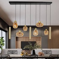Steinhauer Reflexion pendant light, metal, glass, 9-bulb, brass