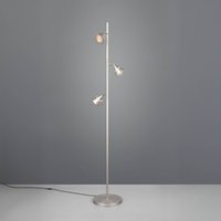 Trio Lighting Romeo LED floor lamp, height 150 cm, nickel-coloured metal, 3-bulb.