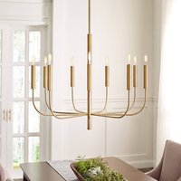 FEISS Brianna chandelier nine-bulb burnished brass