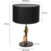 Steinhauer Animaux 7203ZW table lamp, metal, linen, black