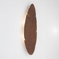Envostar applique murale Lehti, forme de feuille, noyer, 69 x 24 cm