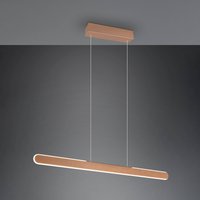 Trio Lighting Helios LED hanging light, coffee, height-adjustable, dimmable CCT