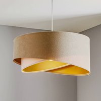 Maco Design Pendellampa Vivien, trefärgad, krämvit/vit/guld