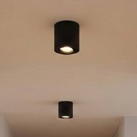 OSRAM ROUND ceiling spotlight, black, Ø 8 cm, metal, GU10