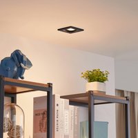 Lindby Thorid downlight, black, 10 x 10 cm, set of 10, GU10