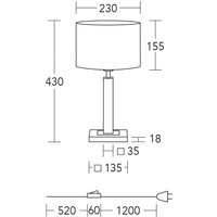 HerzBlut bordslampa Titos, trä, vit, 43 cm hög, E27
