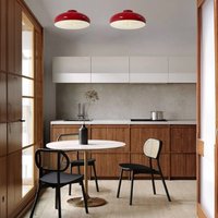 ROYALTECH Olli ceiling light, Ø 40 cm, red/white, metal, E27