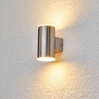 Lindby LED-utomhusvägglampa Morena, stål, 2 lampor