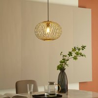 Lindby Solvira suspension, tressage bambou, rond