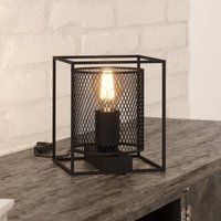 EGLO Catterick table lamp, black, cage lampshade