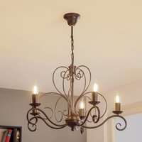 Lysekrone Mauro, sort, 5 lyskilder, Ø 62 cm, metal, E14
