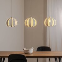 HELam Suspension Newton à 3 lampes, couleur sable, métal